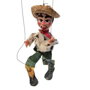 Mexican Marionette Puppet Man String Puppet ~14"